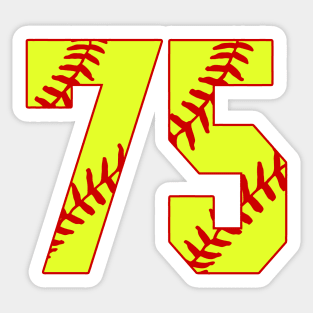 Fastpitch Softball Number 75 #75 Softball Shirt Jersey Uniform Favorite Player Biggest Fan Sticker